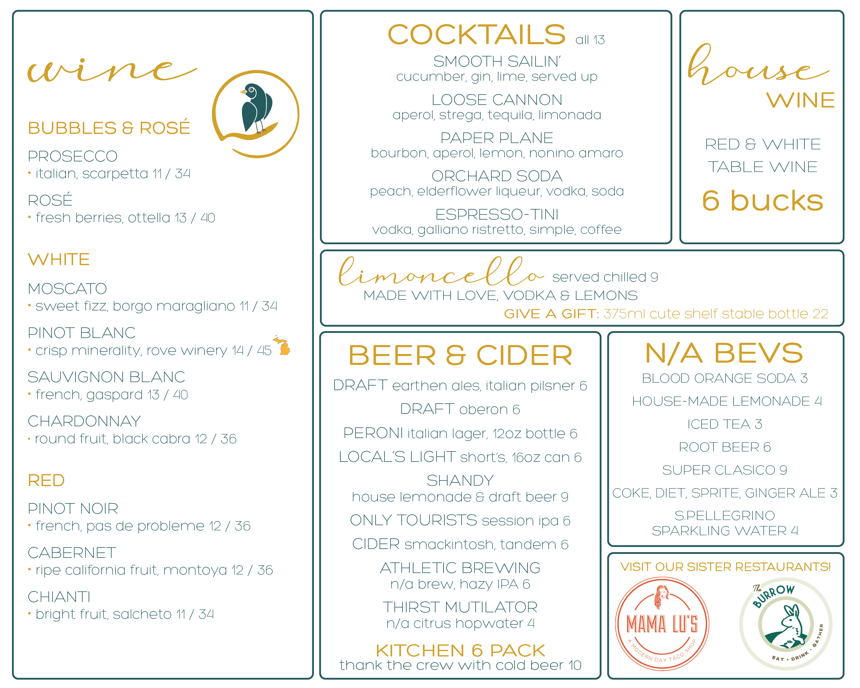 The Flying Noodle Menu